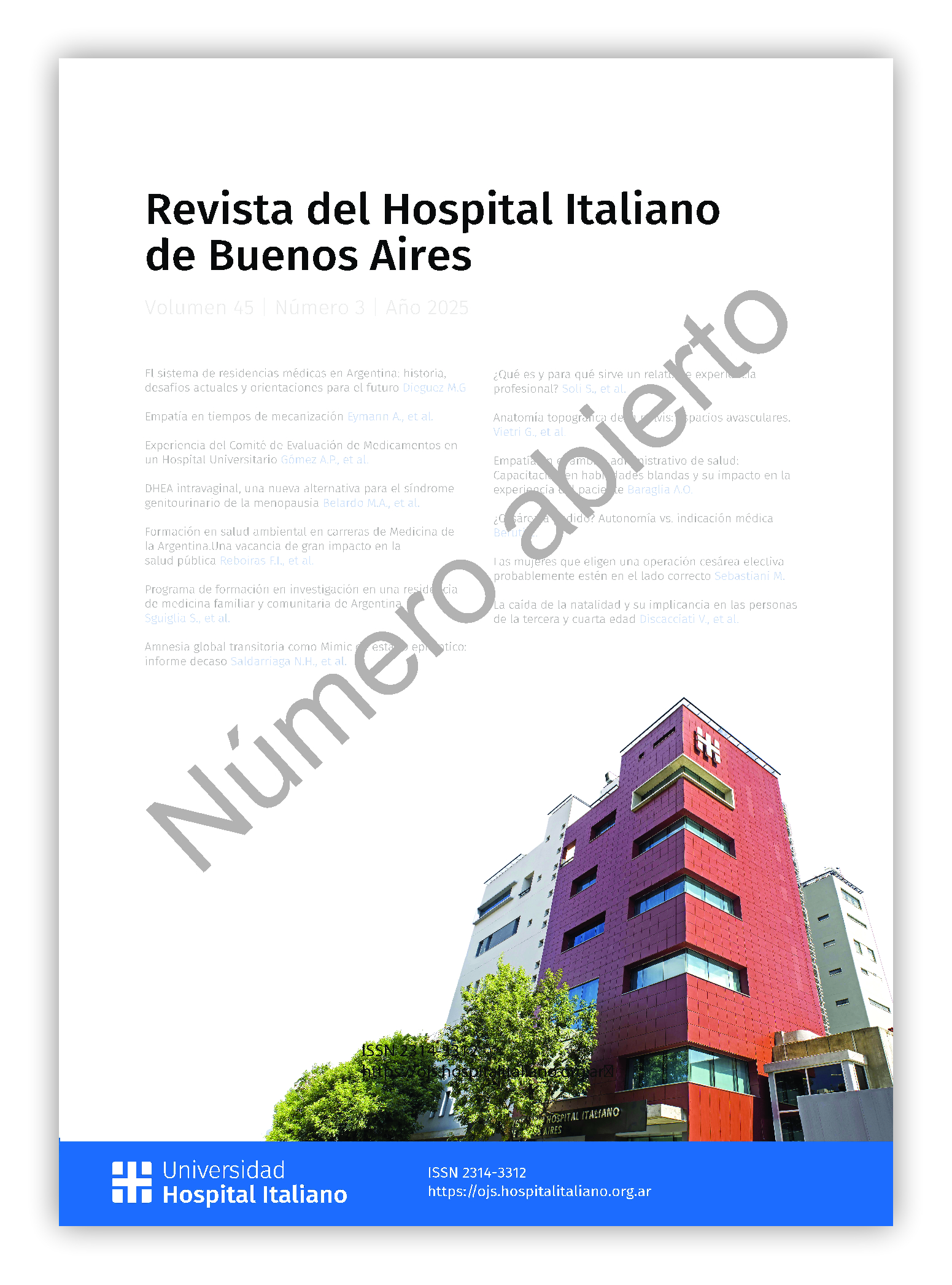 					Ver Vol. 46 Núm. 3 (2026): Revista del Hospital Italiano de Buenos Aires
				